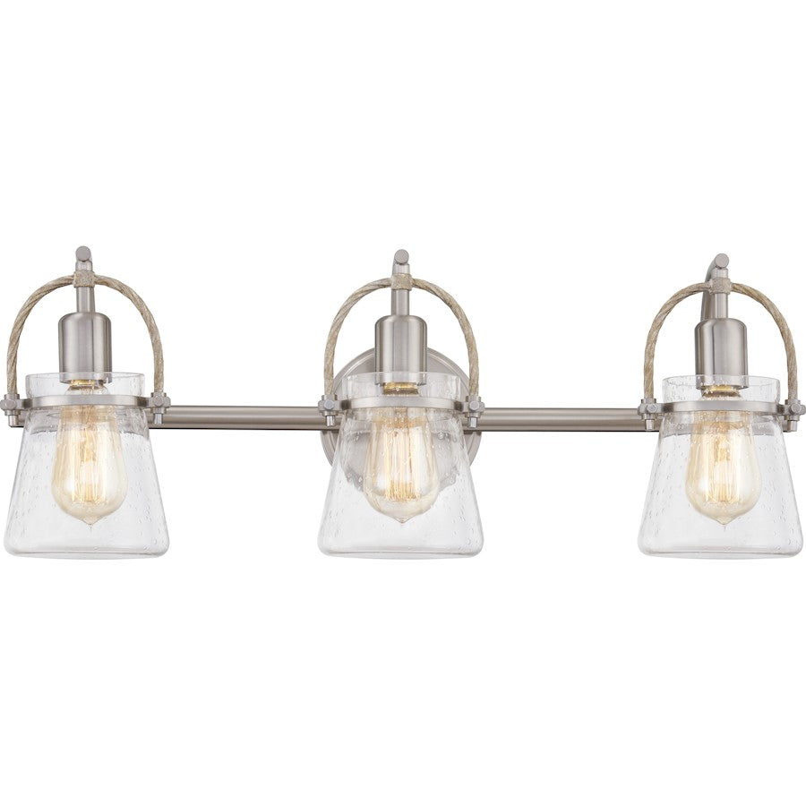 3 Light Bathroom Vanity Light, Brushed Nickel