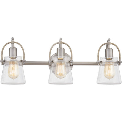 3 Light Bathroom Vanity Light, Brushed Nickel