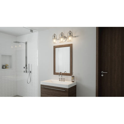 3 Light Bathroom Vanity Light, Brushed Nickel