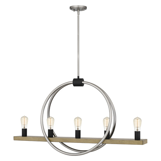 Quoizel Sterling 5 Light Chandelier Light, Brushed Nickel - STG540BN