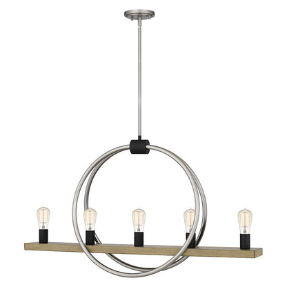 Quoizel Sterling 5 Light Chandelier Light, Brushed Nickel