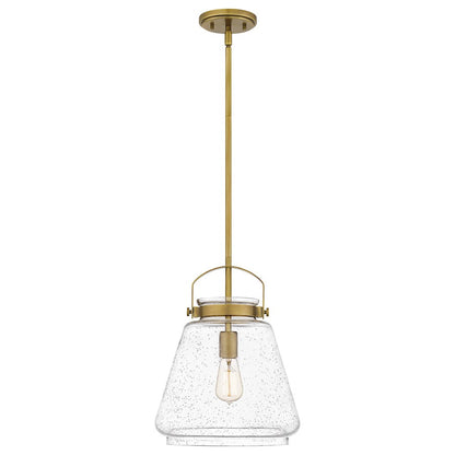 Quoizel Stella 1 Light Mini Pendant, Weathered Brass/Clear Seeded - STLS1512WS