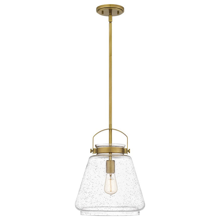 Quoizel Stella 1 Light Mini Pendant, Weathered Brass/Clear Seeded - STLS1512WS