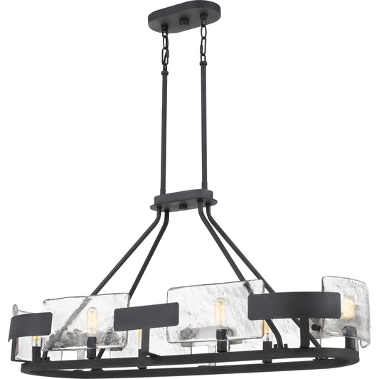 Quoizel Stratum 6 Light Island Chandelier, Royal Ebony