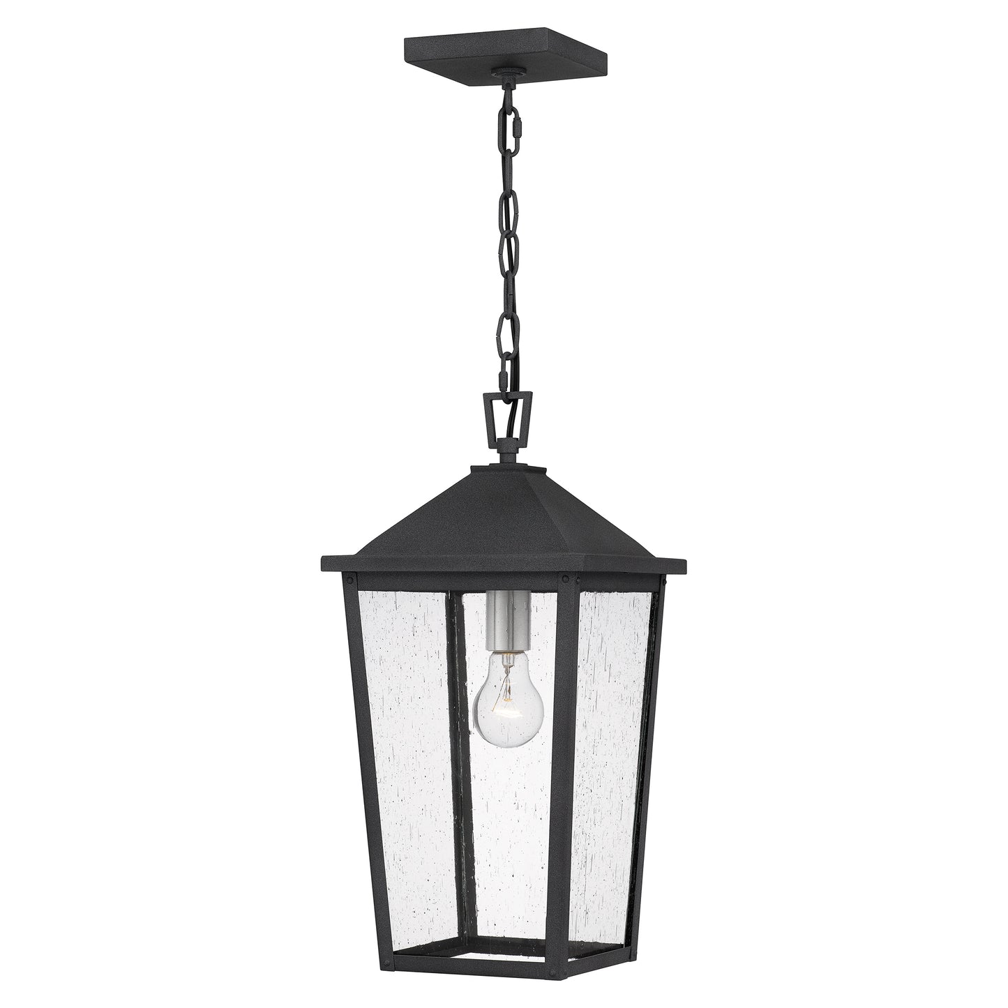 Quoizel Stoneleigh 1 Light Mini Pendant, Mottled Black/Clear Seeded - STNL1509MB