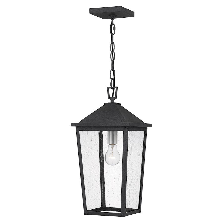 Quoizel Stoneleigh 1 Light 18" Outdoor Lantern, Mottled Black/Seed