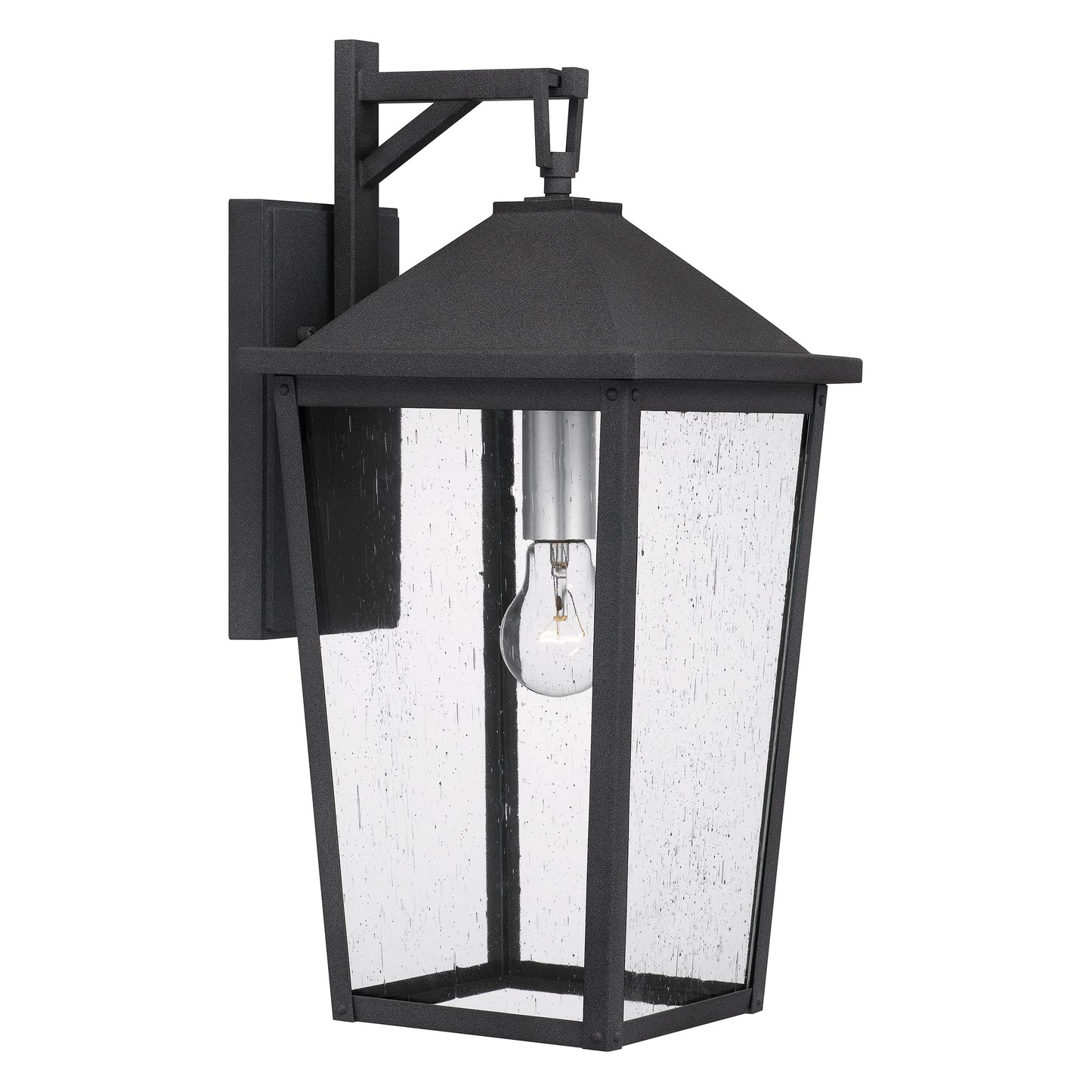 Quoizel Stoneleigh 1 Light 13" Outdoor Lantern, Mottled Black/Seed - STNL8407MB