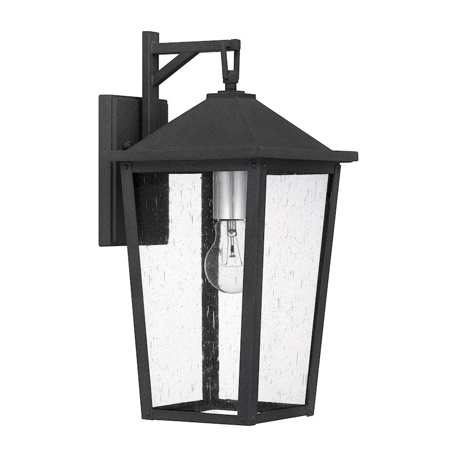 Quoizel Stoneleigh 1 Light Outdoor Lantern, Mottled Black/Seed