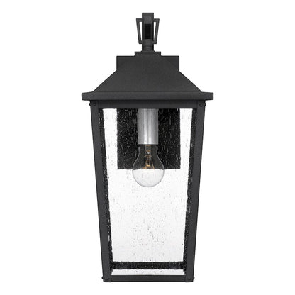 Quoizel Stoneleigh 1 Light Outdoor Lantern, Mottled Black/Seed