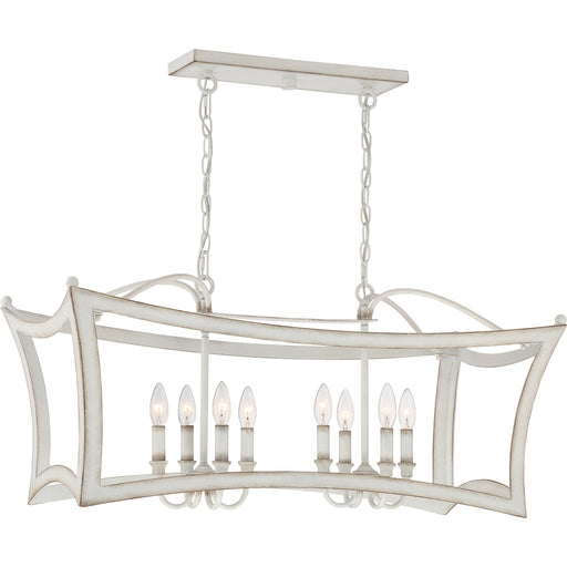 Quoizel Summerford Linear 8 Light Chandelier, Antique White - SUM836AWH