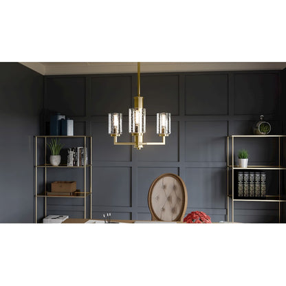 3 Light Pendant, Weathered Brass