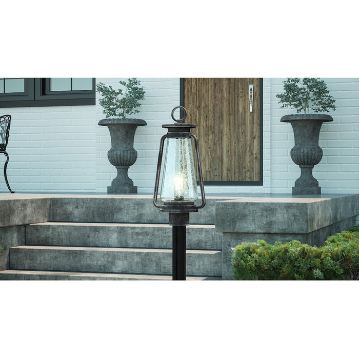 Quoizel Sutton 1 Light Outdoor Post Lantern, Speckled Black