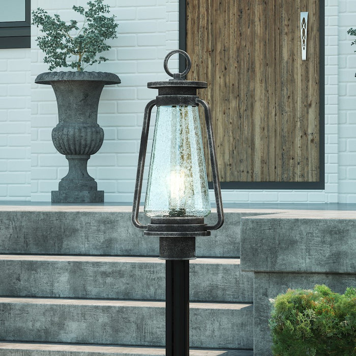 Quoizel Sutton 1 Light Outdoor Post Lantern, Speckled Black