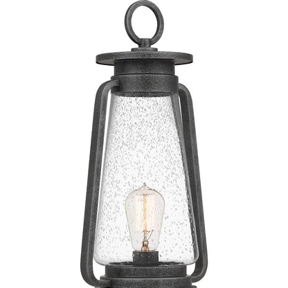 Quoizel Sutton 1 Light Outdoor Post Lantern, Speckled Black