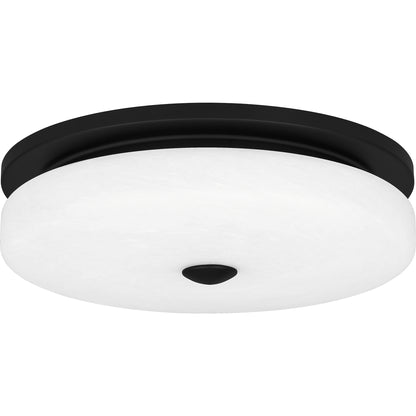 Quoizel Tavani Flush Mount, Matte Black/Alabaster Glass - TAV1615MBK