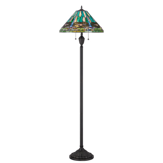 Quoizel 2 Light King Tiffany Floor Lamp, Vintage Bronze