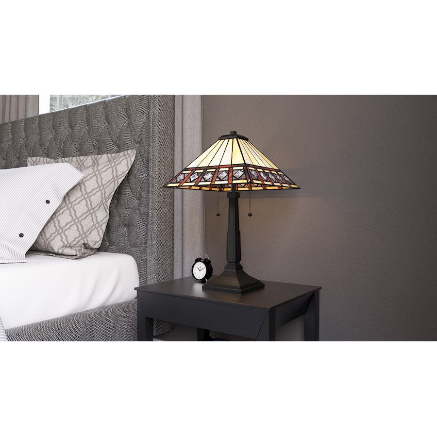 Chardonnay 23" Table Lamp, Black/Multicolor Art