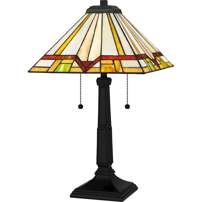 Quoizel Frederick 2 Light 23" Table Lamp, Black/Multicolor Art