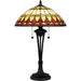 Quoizel Sevilla 2 Light 15" Table Lamp, Matte Black/Multicolor Art - TF16143MBK