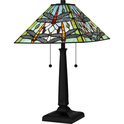 Kirkwood 23" Table Lamp, Matte Black/Multicolor Art