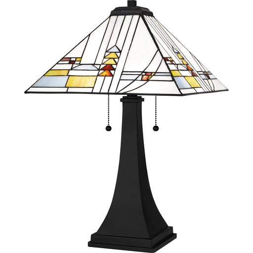 Quoizel Winchester 2 Light 16" Table Lamp, Black/Multicolor Art - TF16146MBK