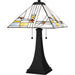 Quoizel Winchester 2 Light 16" Table Lamp, Black/Multicolor Art - TF16146MBK