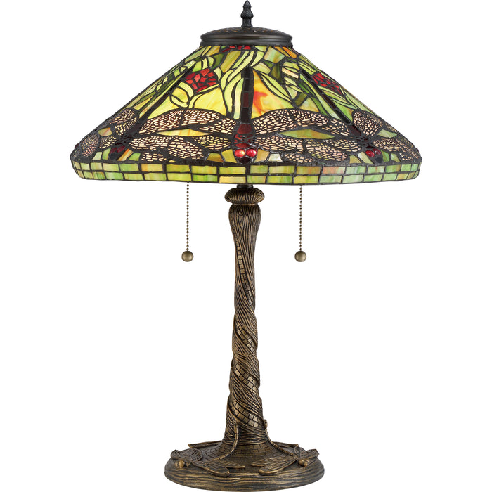 Quoizel Tiffany Table Lamp, Architectural Bronze