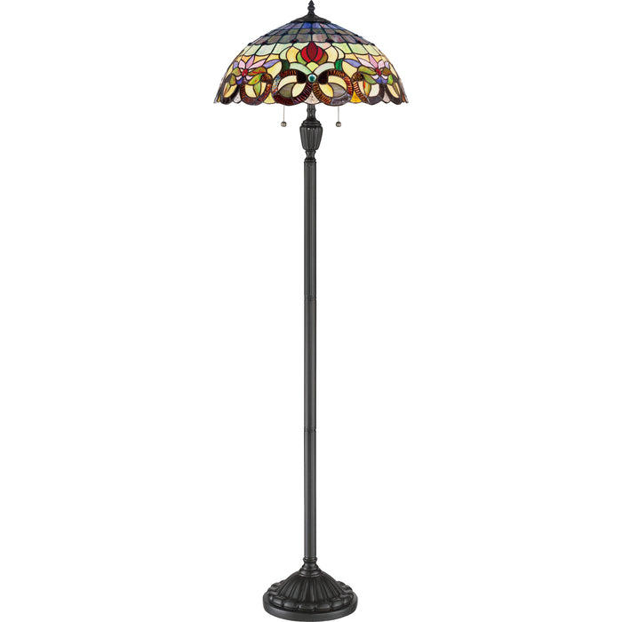 Quoizel Tiffany 2 Light Floor Lamp, Vintage Bronze