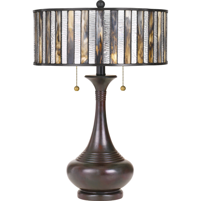 Quoizel 15" Tiffany Table Lamp, Valiant Bronze