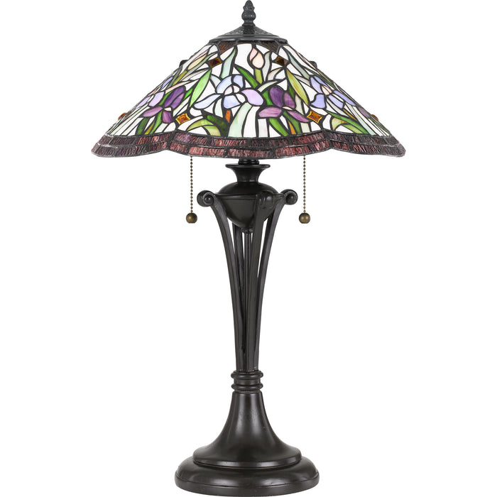 Quoizel 16" Tiffany Table Lamp, Vintage Bronze