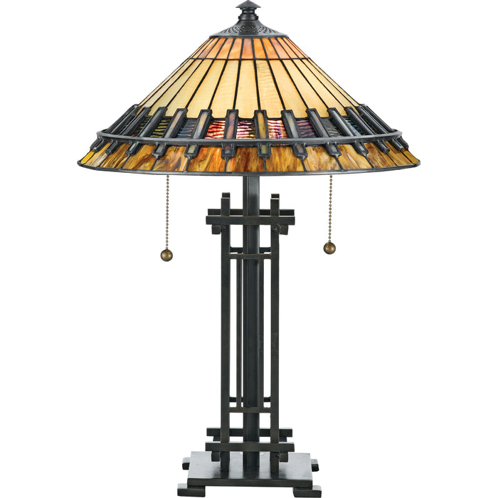 Quoizel 2 Light Chastain Tiffany Table Lamp