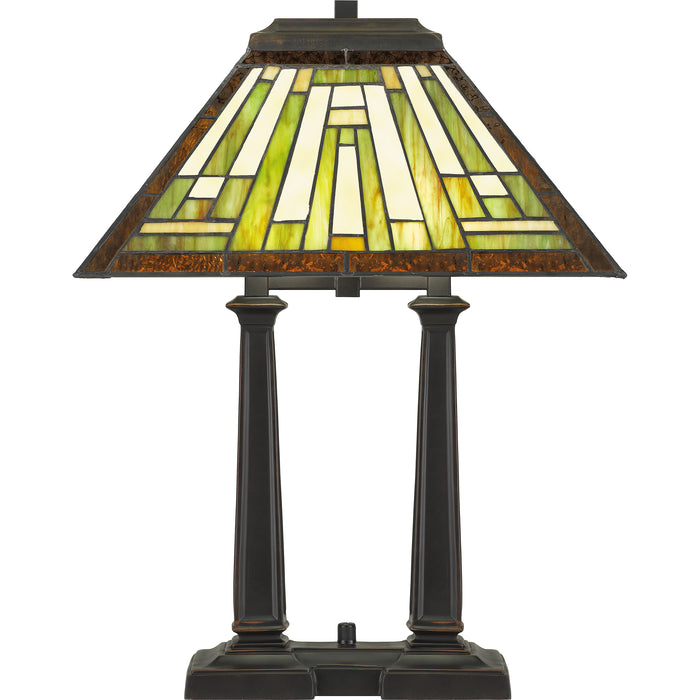 Quoizel Decker 2 Light Table Lamp Tiffany, Russet/Tiffany- TF5208RS