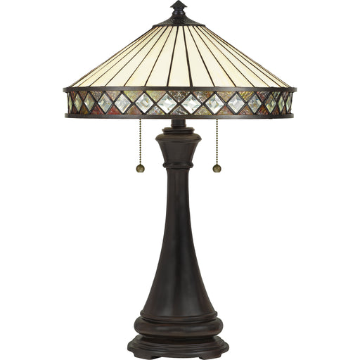 Quoizel Bowing Tiffany 2 Light Table Lamp, Bronze/Tiffany - TF5210TVB