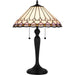 Quoizel Inez 2 Light Table Lamp, Matte Black/Multicolor Art Glass - TF6149MBK