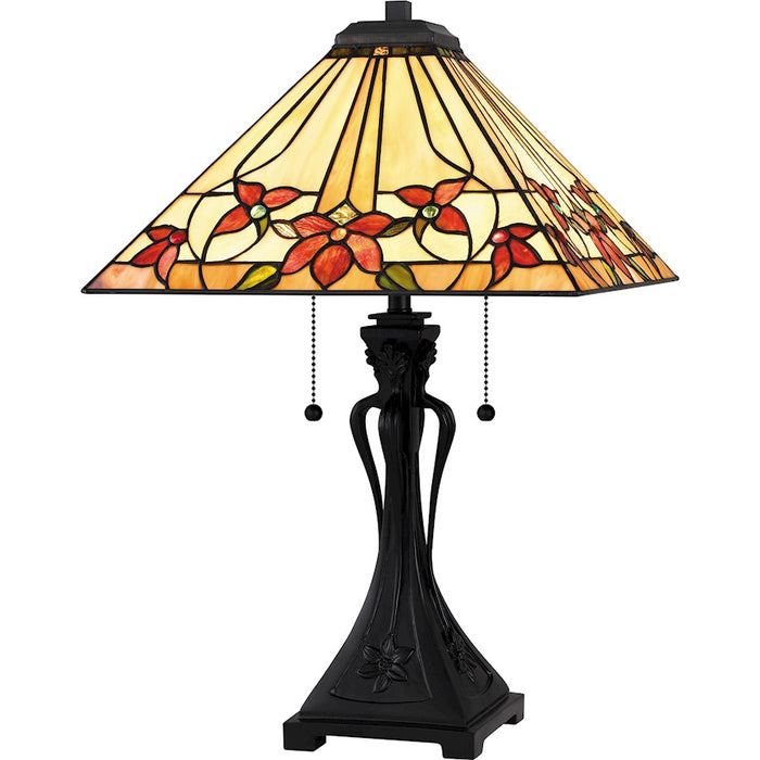 Quoizel Yosemite 2 Light Table Lamp, Matte Black/Multicolor Art