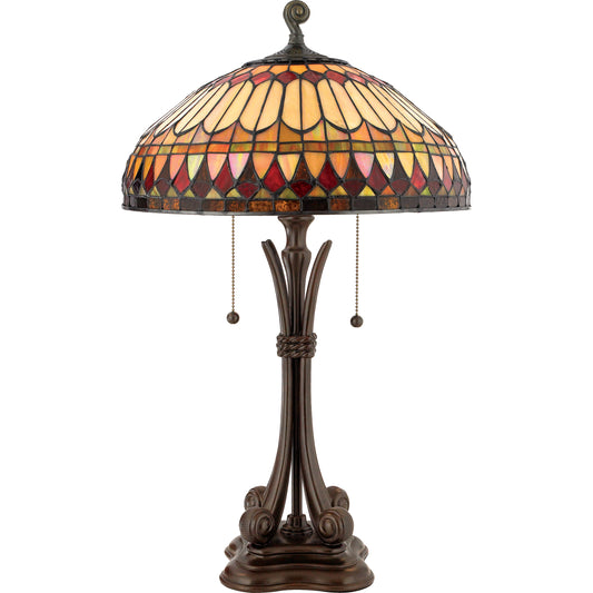 West End Tiffany Table Lamp Brushed Bullion