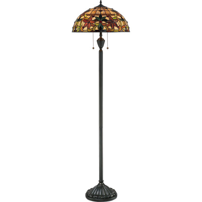 Quoizel 2 Light Kami Tiffany Floor Lamp, Vintage Bronze