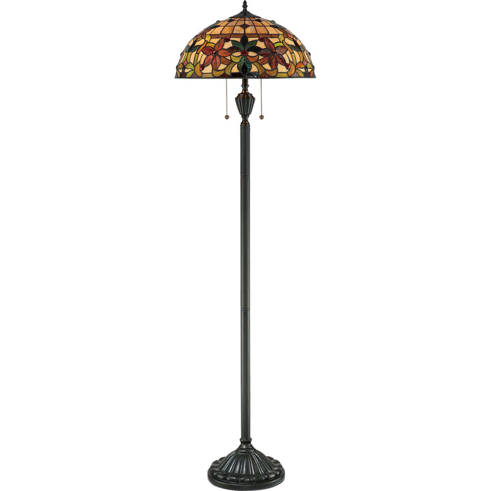 Quoizel 2 Light Kami Tiffany Floor Lamp, Vintage Bronze