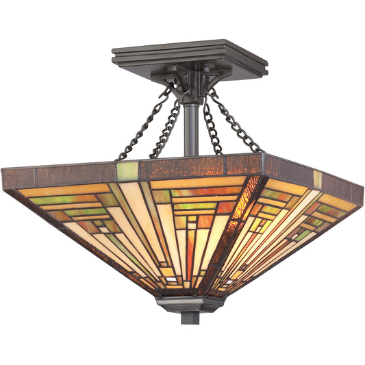 Quoizel 2 Light Stephen Semi-Flush Mount, Vintage Bronze