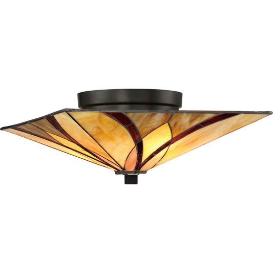 Quoizel Asheville 2 Light Flush Mount, Valiant Bronze