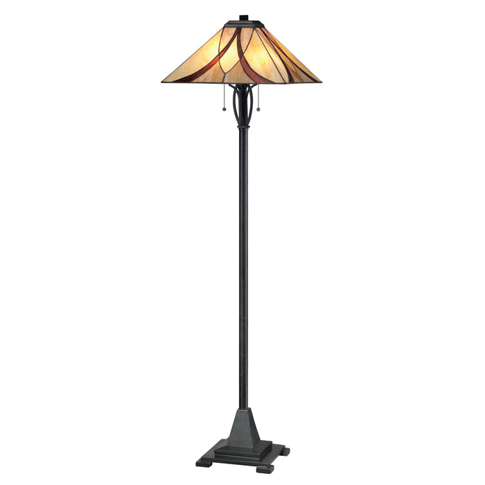 Quoizel Asheville Tiffany Floor Lamp, Valiant Bronze
