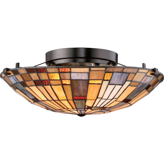 Quoizel Inglenook 2 Light Flush Mount, Valiant Bronze