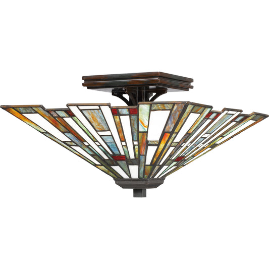 Quoizel Maybeck 2 Light Flush Mount, Valiant Bronze