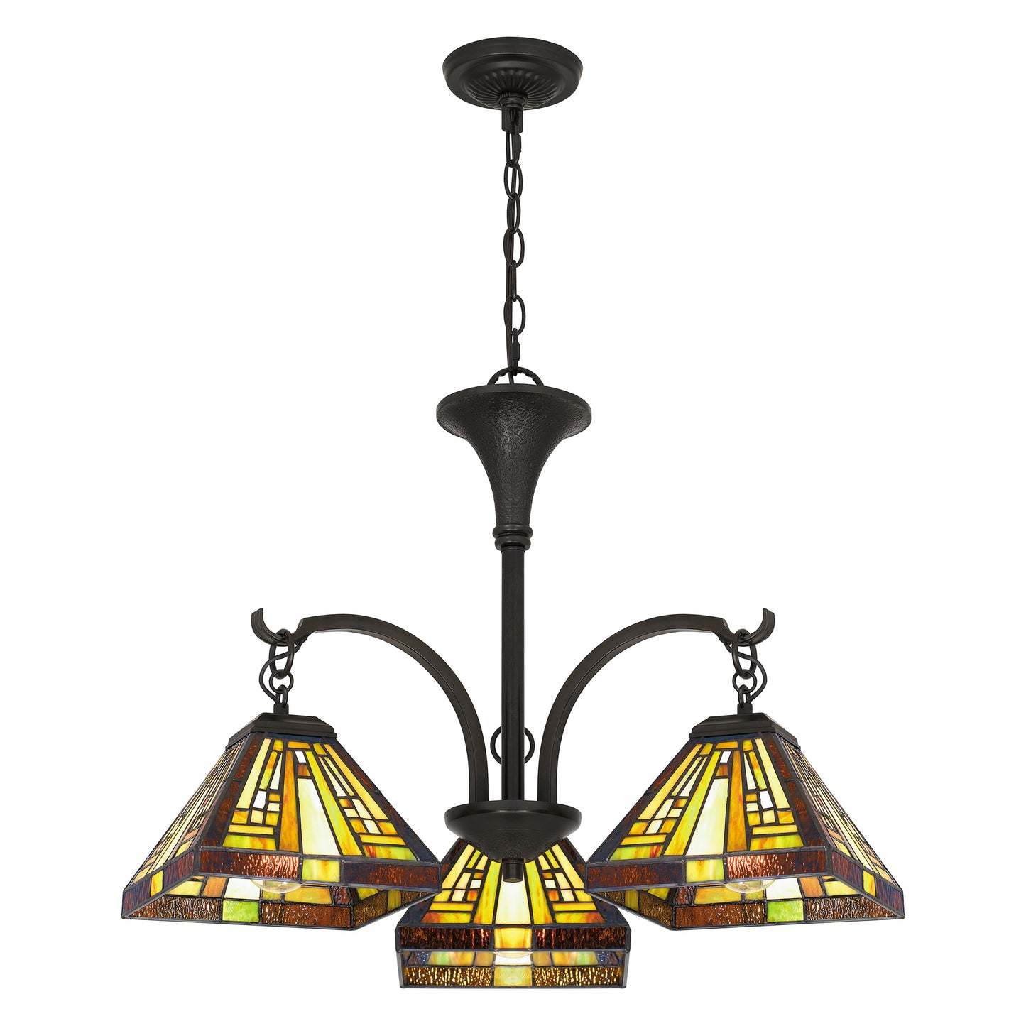 Quoizel 3 Light Stephen Chandelier, Vintage Bronze