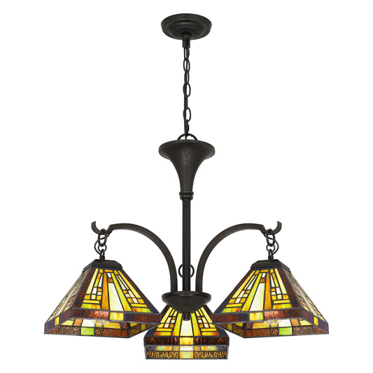 Quoizel 3 Light Stephen Chandelier, Vintage Bronze