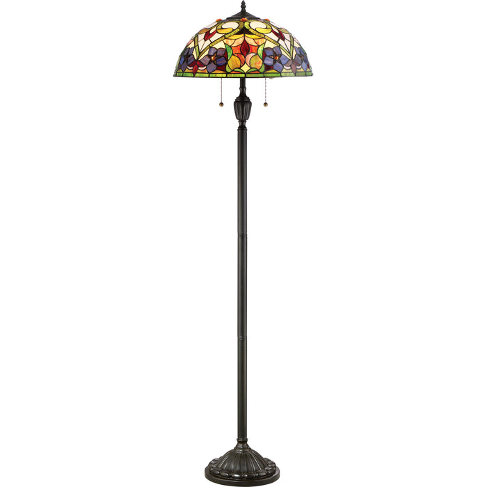 Quoizel Violets 2 Light Floor Lamp, Vintage Bronze