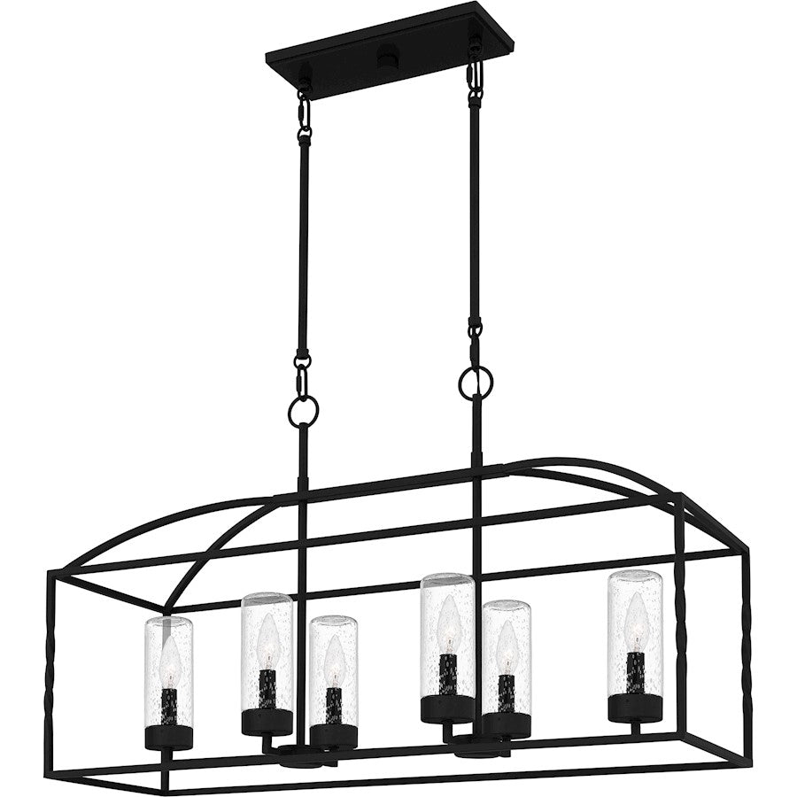 Quoizel Thatcher 6 Light Outdoor Lantern, Earth Black/Clear Seedy - THA3536EK