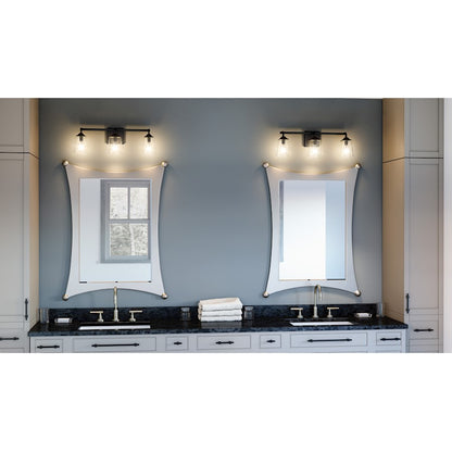 3 Light Bathroom Vanity Light, Opal Etched