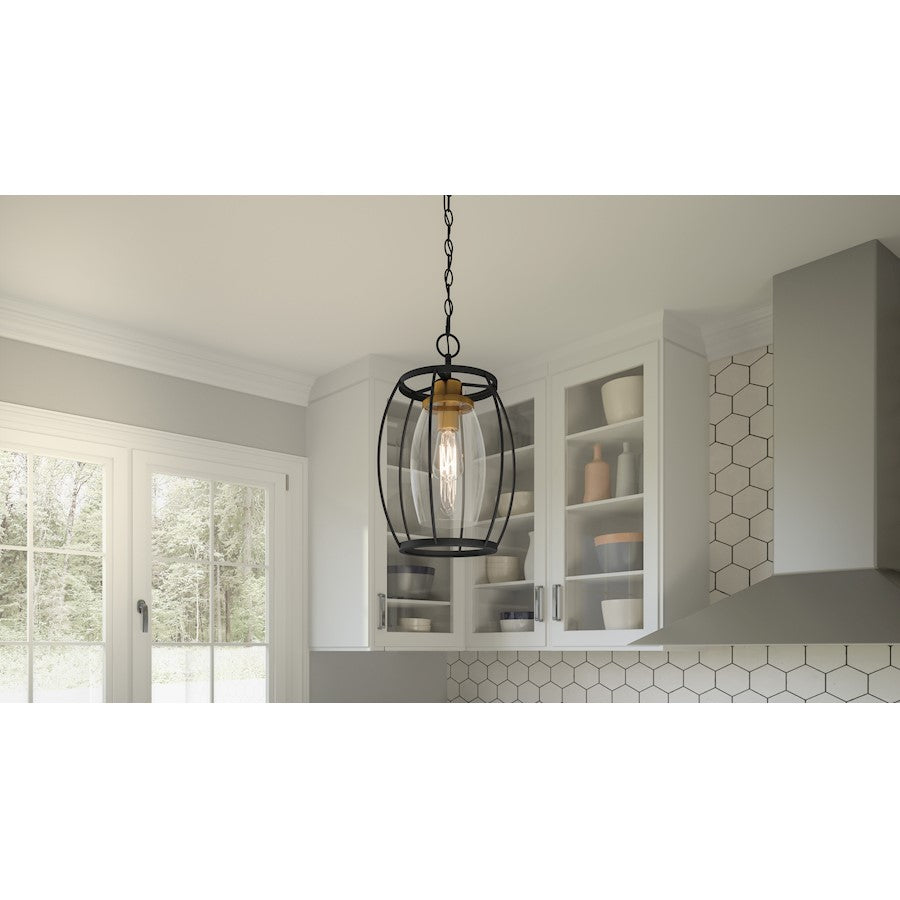 1 Light Mini Pendant, Earth Black