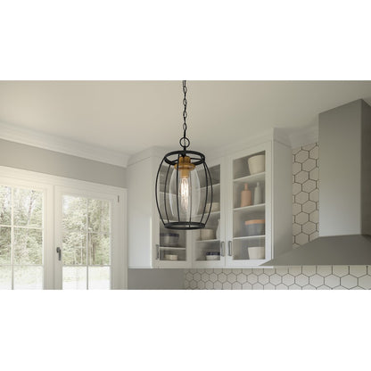 1 Light Mini Pendant, Earth Black